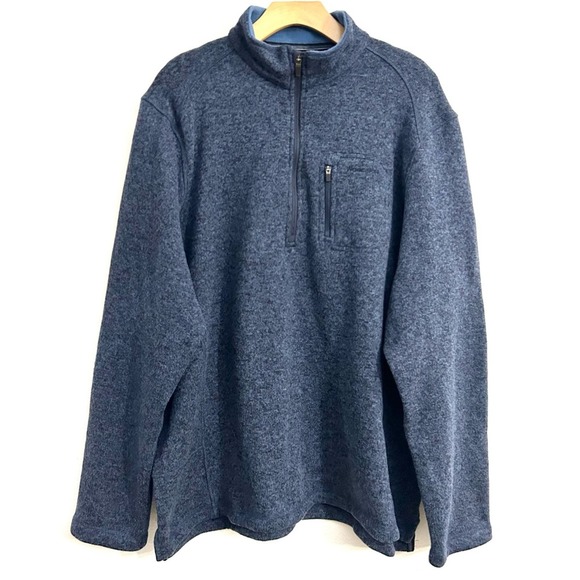 Woolrich men’s 1/4 zip fleece pullover blue sweater warm winter EUC size XXL - Picture 2 of 11